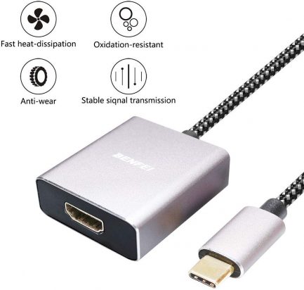 USB Type C (Thunderbolt) to HDMI 4 K UHD, Benfei USB 3.1 (USB) to HDMI Adapter Male to Female Cable Adapter Converter for Apple MacBook 2015-2017 [2016] BENFEI - Image 2