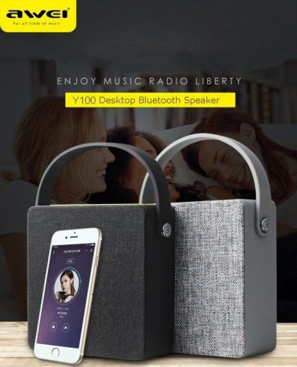 Original Awei Y100 Wireless Bluetooth 2.1 EDR Speaker Portable Stereo Bass Sound Speaker Support TF Card Universal- Black - Image 2