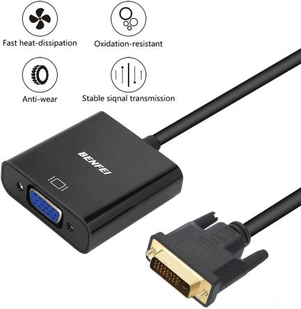 Active DVI-D to VGA Adapter, Benfei DVI-D 24+1 to VGA Male to Female Adapter - Image 7