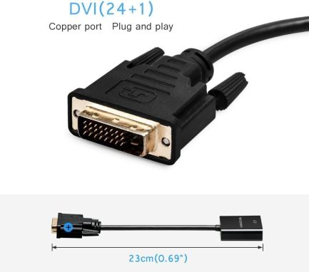 Active DVI-D to VGA Adapter, VANDESAIL DVI-D 24+1 to VGA Male to Female Adapter - Image 4