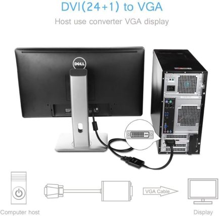 Active DVI-D to VGA Adapter, VANDESAIL DVI-D 24+1 to VGA Male to Female Adapter - Image 6