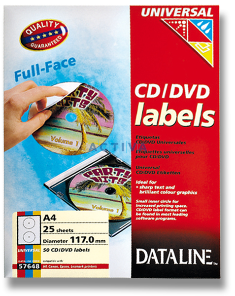 gennemskueligt lukke klaver Esselte DataLine Labels for CD/DVD/BD 15-117mm 50 Pack 57648 Universal -  Game Show