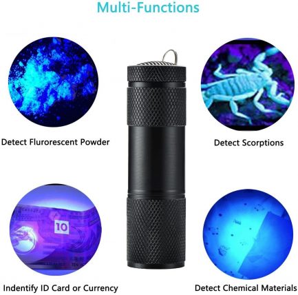 LEAGY ‎Aluminum Mini Φακός Τσέπης UV Blacklight 9 LED 395nm 3 AAA batteries (not included) {39111610} - Image 7