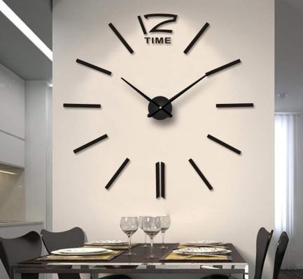 Μεγάλο Ρολόι Τοίχου 3D Stickers  Vovoly DIY clock 3D DIY Living Room Bedroom Decoration Wall Clock Black - Do it yourself - Image 5