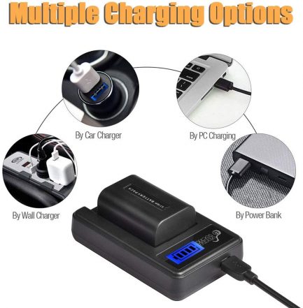 Φορτιστής πρίζας  για NP-FV50 NP-FV30 NP-FV70 NP-FV100 Battery Charger for SONY HandyCam HDR-XR150 HDR-XR150E HDR-XR155 DCR-DVD108, DCR-DVD308, DCR-DVD408, DCR-HC28, DCR-HC38 HDR-CX100, HDR-CX100/R HDR-SR10D, HDR-SR11 Digital Camera - Image 2