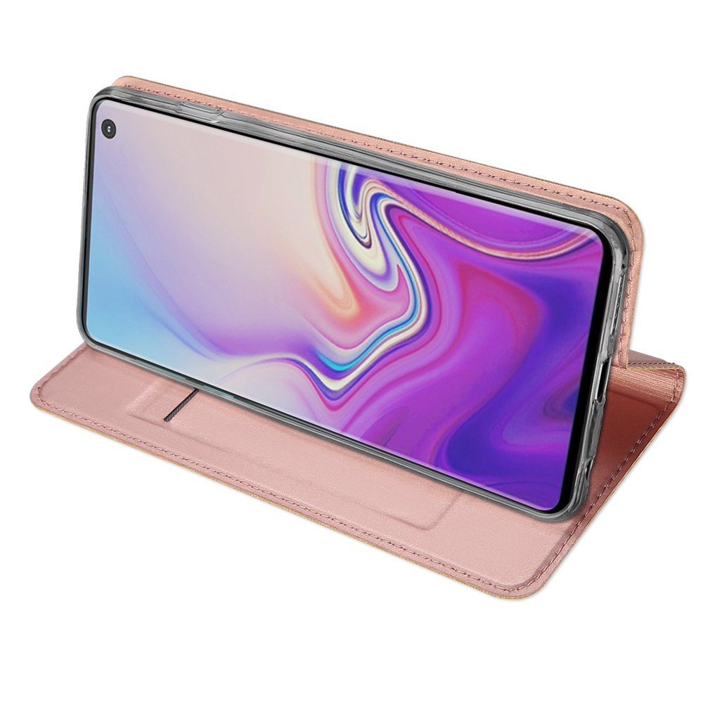 DUX DUCIS Skin Pro Bookcase type case for Samsung Galaxy S10 Gold Rose - Image 5