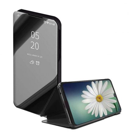 Huawei Y7 2019 case, Mirror Flip Vertical Bracket Holster [Ultra-thin] [Slim Fit] [Translucent Mirror] [Slip-Resistant] for Huawei Y7 2019 - Black - Image 2