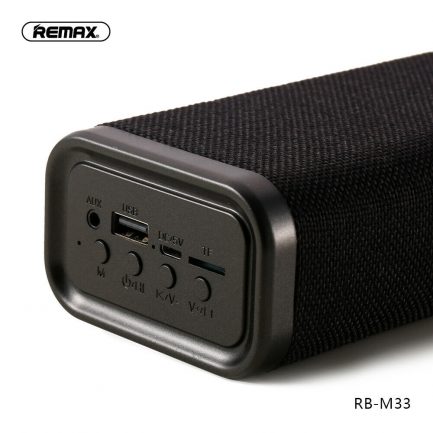 REMAX M33 Cloth Bluetooth 5.0 TWS Speaker Support TF Card/Aux-in/U Disk N5Y8 Black - Image 2