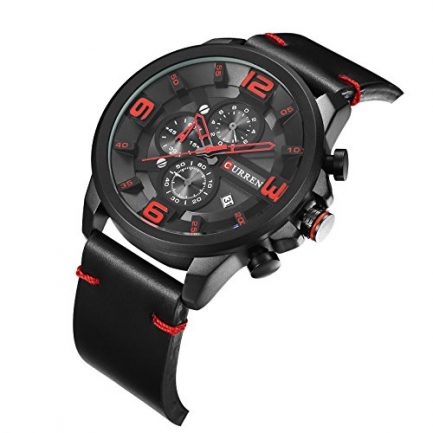 CURREN 8288 Watches Quartz Analog Calendar,Wrist Watch for Men, Fashion Waterproof Stainless Steel Band - Black - Image 2
