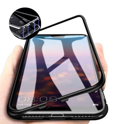 Samsung Galaxy A50 - Magnetic Case Black Glass Back Cover (oem) - Image 2