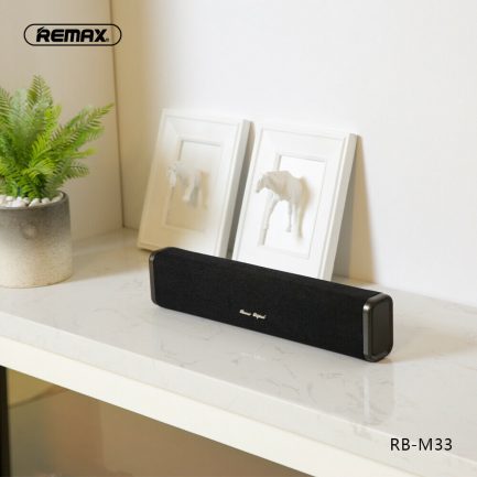 REMAX M33 Cloth Bluetooth 5.0 TWS Speaker Support TF Card/Aux-in/U Disk N5Y8 Black - Image 5