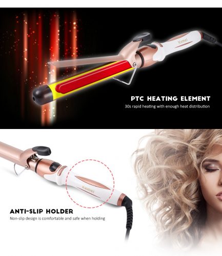 Kemei KM - 760A Ceramic Curling Hair Curler Wand LCD Beauty Styling Tool Adjustable Temperature Curling Iron Fast Heating - Image 4