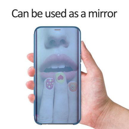Samsung A70 - Cover Mirror flip Clear View Standing Shockproof Case Rose Blue - Image 2