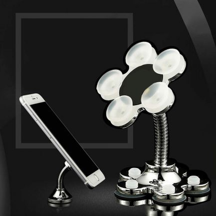 Universal Βάση Κινητού Sucker Stand Holder 360° Rotatable Multi-Angle Phone Holder (Silver) - Image 4