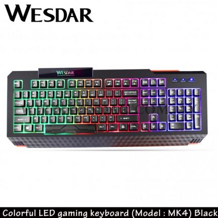 WESDAR MK4  Gaming keyboard - Colourful LED lights with Splash proof design - Image 2
