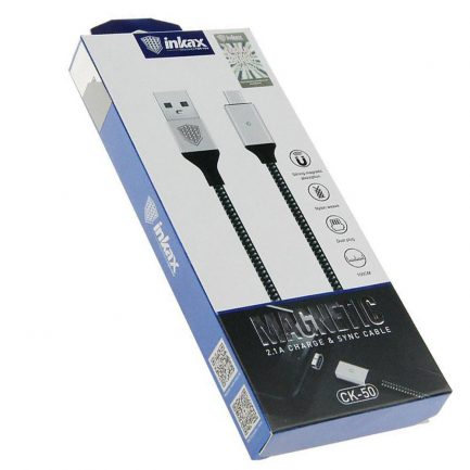 Inkax Magnetic USB 2.0 to Type-C USB Cable Ασημί 1200mm (CN-05) - Image 2
