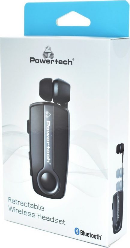 Powertech PT-732  Bluetooth headset Klipp PT-732, multipoint, BT V4.1, γκρι - Image 2