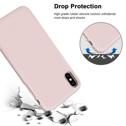 Apple iPhone Xs Max 6.5" - Slim Liquid Silicone Gel Rubber Case Soft Touch Back Cover Pink Sand (oem) - Image 2