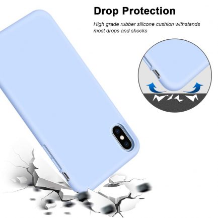 Apple iPhone Xs Max 6.5" - Slim Liquid Silicone Gel Rubber Case Soft Touch Back Cover Light Blue (oem) - Image 3