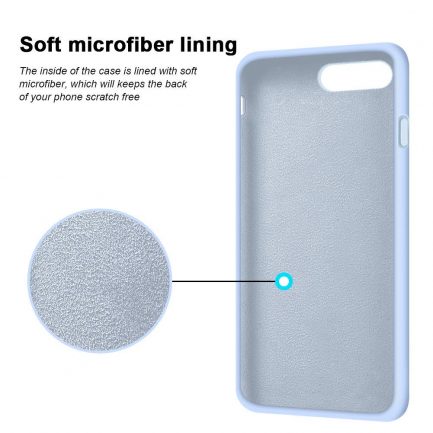 Apple iPhone 7 Plus /8 Plus 5.5" - Slim Liquid Silicone Gel Rubber Case Soft Touch Back Cover Light Blue (oem) - Image 2