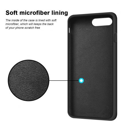 Apple iPhone 7 Plus /8 Plus 5.5" - Slim Liquid Silicone Gel Rubber Case Soft Touch Back Cover Space Black (oem) - Image 2