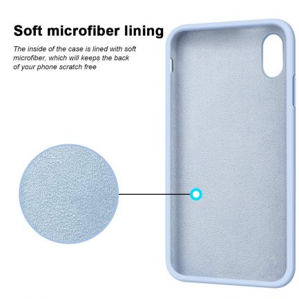 Apple iPhone Xs Max 6.5" - Slim Liquid Silicone Gel Rubber Case Soft Touch Back Cover Light Blue (oem) - Image 2