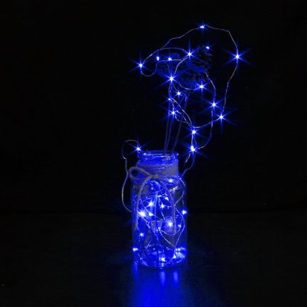 20 Χριστουγεννιάτικα Λαμπάκια LED Μπλε Φως 2.0μ Μπαταρίας σε Σειρά με καλώδιο χαλκού 2m (12070) - Image 3
