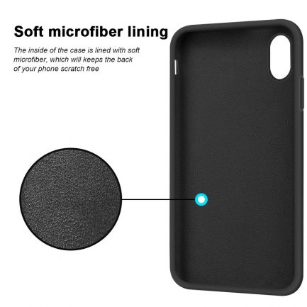 Apple iPhone Xs Max 6.5" - Slim Liquid Silicone Gel Rubber Case Soft Touch Back Cover Space Black (oem) - Image 2
