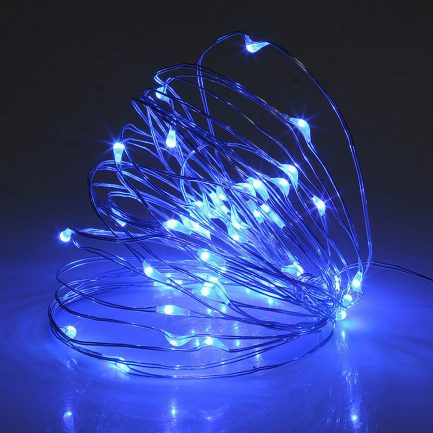 20 Χριστουγεννιάτικα Λαμπάκια LED Μπλε Φως 2.0μ Μπαταρίας σε Σειρά με καλώδιο χαλκού 2m (12070) - Image 4