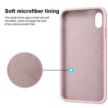 Apple iPhone Xs Max 6.5" - Slim Liquid Silicone Gel Rubber Case Soft Touch Back Cover Pink Sand (oem) - Image 3
