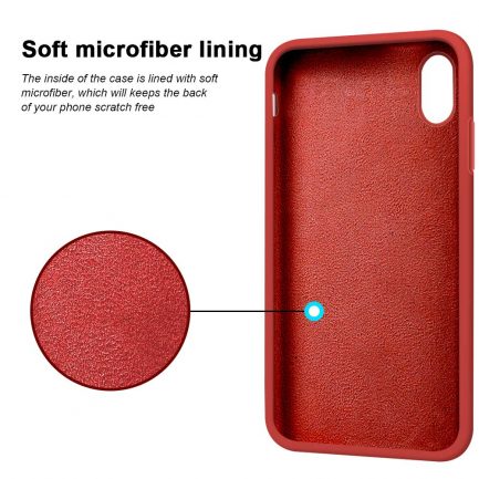 Apple iPhone Xs Max 6.5" - Slim Liquid Silicone Gel Rubber Case Soft Touch Back Cover Chili Red (oem) - Image 2