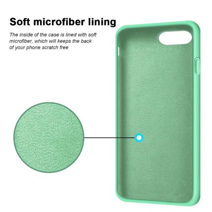 Apple iPhone 7 Plus /8 Plus 5.5" - Slim Liquid Silicone Gel Rubber Case Soft Touch Back Cover Spearmint (oem) - Image 2