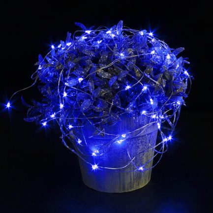 20 Χριστουγεννιάτικα Λαμπάκια LED Μπλε Φως 2.0μ Μπαταρίας σε Σειρά με καλώδιο χαλκού 2m (12070) - Image 2