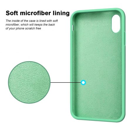 Apple iPhone Xs Max 6.5" - Slim Liquid Silicone Gel Rubber Case Soft Touch Back Cover Spearmint (oem) - Image 2