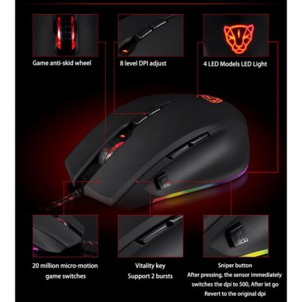 Motospeed V80 Gaming Ποντίκι με RGB Backlight 5000dpi & 7 Πλήκτρα - Μαύρο - Image 4