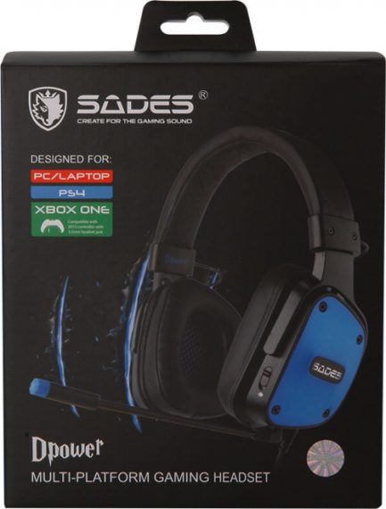 SADES Gaming Headset Dpower, 3.5mm, 40mm ακουστικά, Blue (PS4-PC-XBONE) - Image 3
