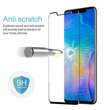 Huawei Mate 20 Pro - Tempered Glass [HD Clear][No Bubbles][9H Hardness][Anti-Fingerprint] [Full Coverage] 9D Black(Με πλήρη εφαρμογή σε όλα τα σημεία και όχι μόνο στις άκρες.) - Image 2