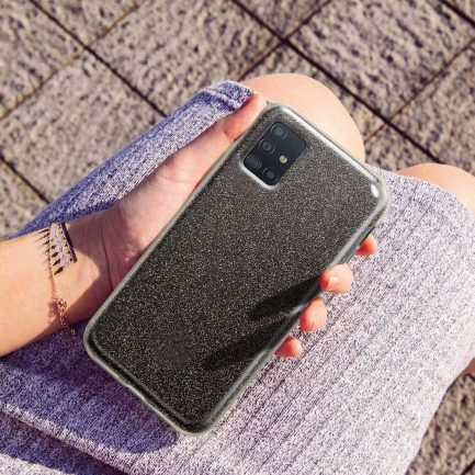 Samsung Galaxy A71 - Tpu Glitter Shine Black Case (oem) - Image 2