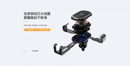 Remax RM-C38 Air Vent Black Βάση Στήριξης Αυτοκινήτου με Ασύρματη Φόρτιση 10W - Image 3