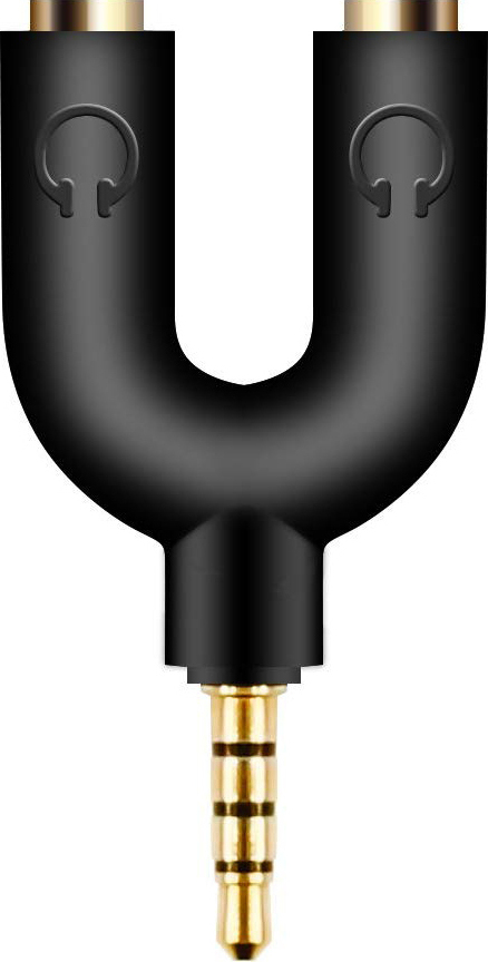 Powertech Splitter 3.5mm 4pin (M) σε 2x 3.5mm 4pin (F) CAB-J040, μαύρο