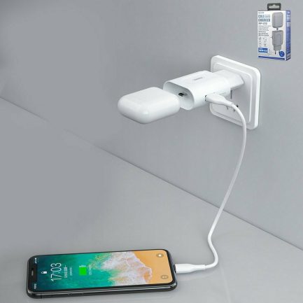 REMAX RP-U32 Cole Series (2 in 1) 8 Pin Charging Base for AirPods and 2.1A Charger EU - White - Image 4