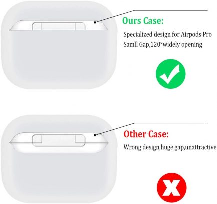 Airpods Pro Case Premium Silicone Airpod Pro Case Protective Cover for Airpods Pro/Airpods 3 (Front LED Visible)- White - Image 2