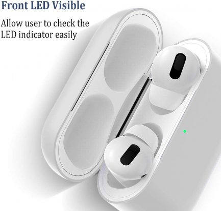 Airpods Pro Case Premium Silicone Airpod Pro Case Protective Cover for Airpods Pro/Airpods 3 (Front LED Visible)- White - Image 3