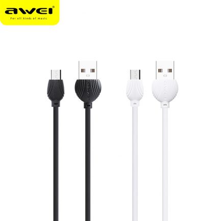 Awei Regular USB 2.0 to micro USB Cable Λευκό 1m (CL-61WHITE) - Image 2