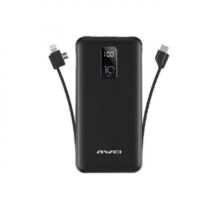 Power Bank Awei P41K 10000mAh For Type-C Micro and Lightning USB - Μαύρο - Image 2