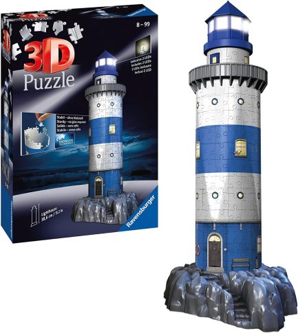 3D Puzzle Night Edition Φάρος, 216pcs Ravensburger (12577) - Image 2