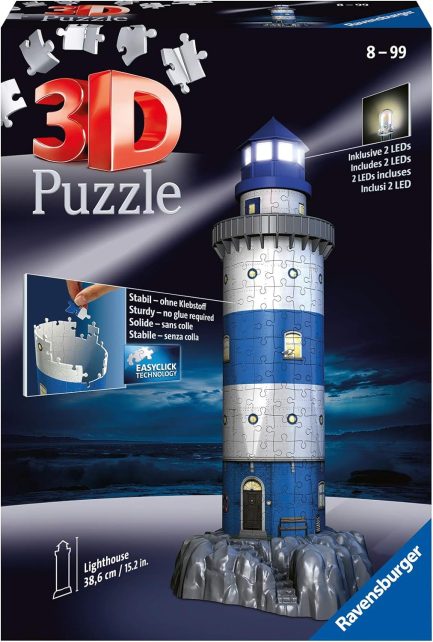 3D Puzzle Night Edition Φάρος, 216pcs Ravensburger (12577) - Image 3