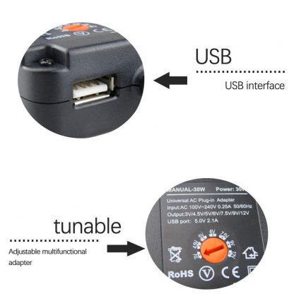 Universal Wall Plug-In Adapter 30W (YC-666) - Image 4