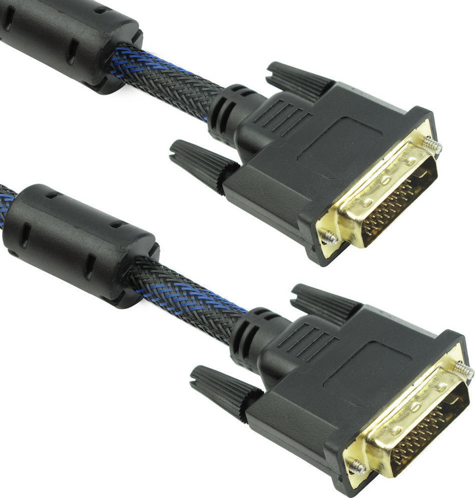 De Tech Cable DVI-D male - DVI-D male 24+1 With ferrite - 18187 (10m)