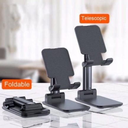 Επιτραπέζια βάση Στήριξης κινητού Folding Live video Metal Non Slip Portable Desktop Phone Stand L305 - Image 2